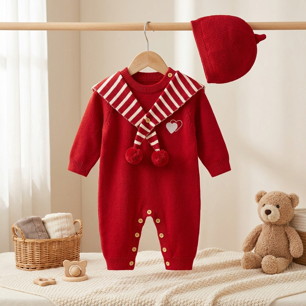 Baby Knit Sailor Collar Romper