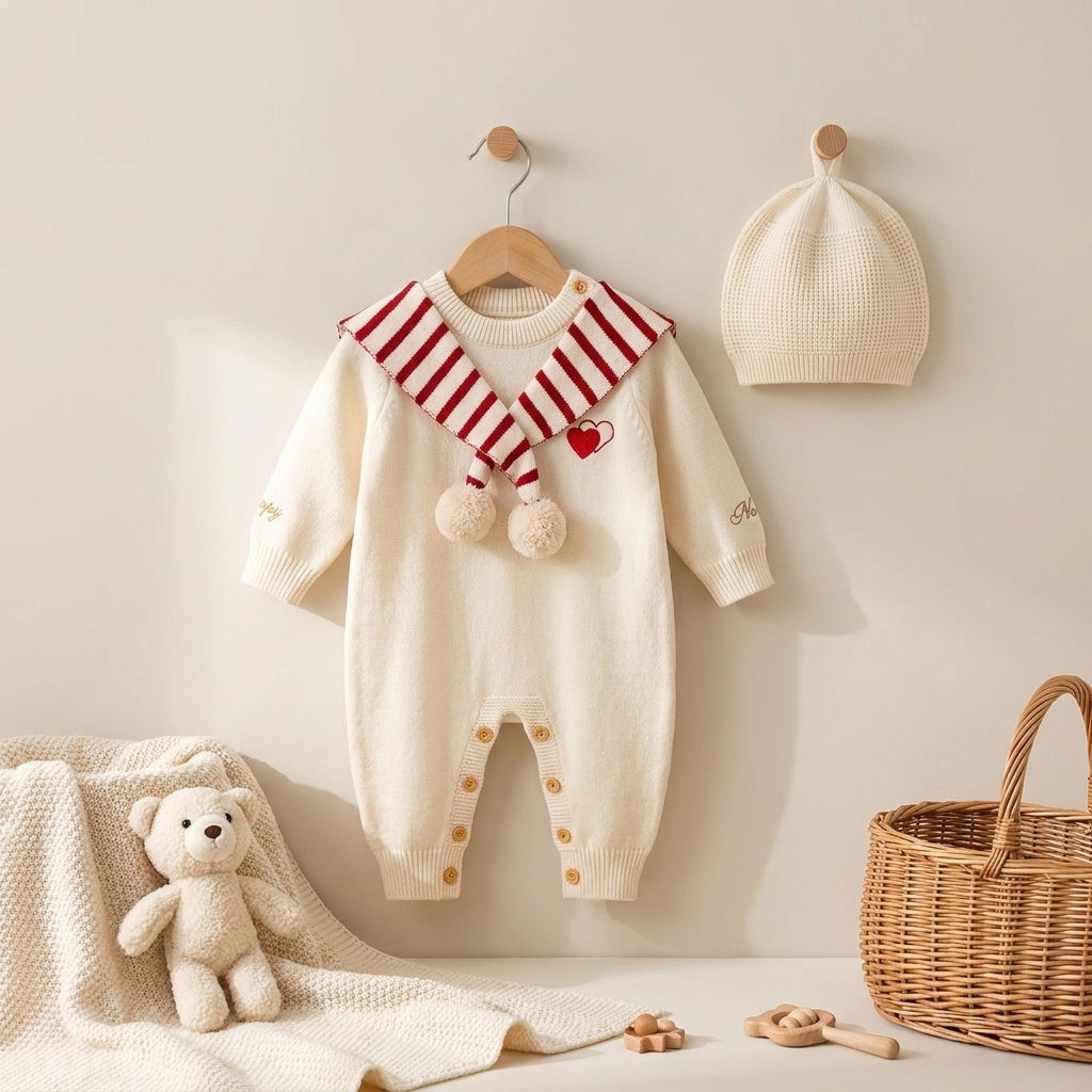 Baby Knit Sailor Collar Romper