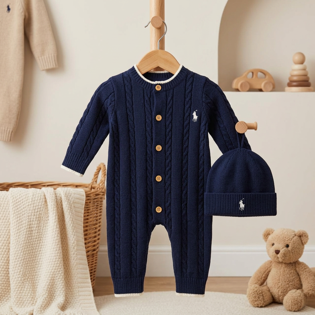 Baby Cable Knit Winter Romper