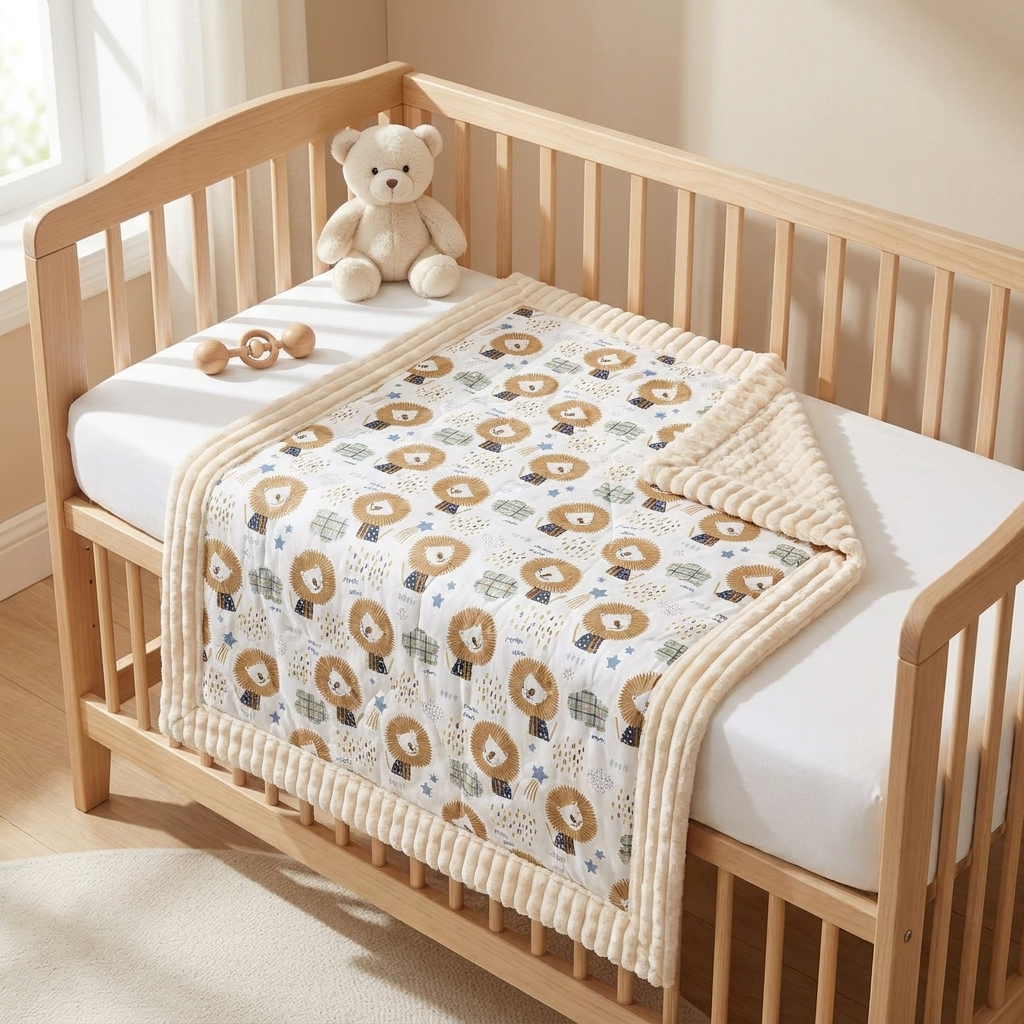 Woodland Bear Plush Baby Blanket & Shawl