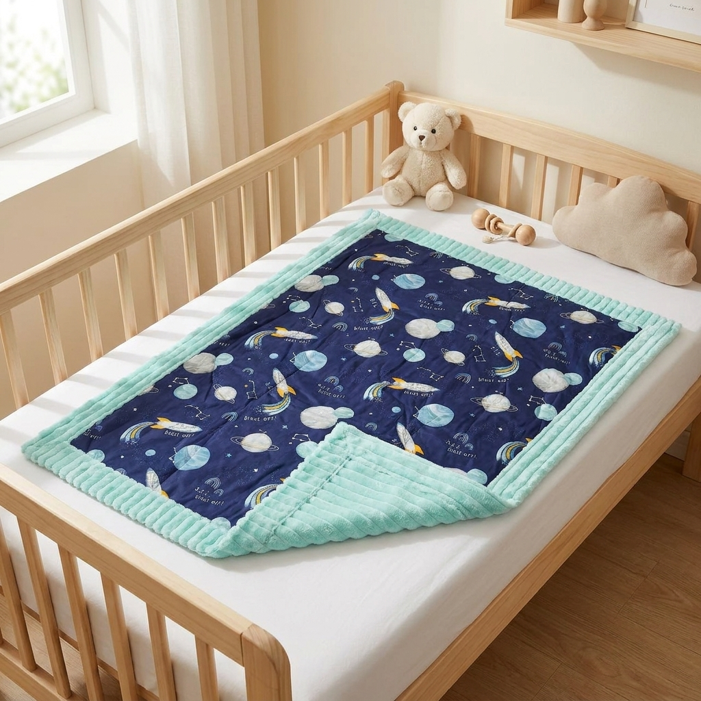 Space Adventure Plush Baby Blanket & Shawl