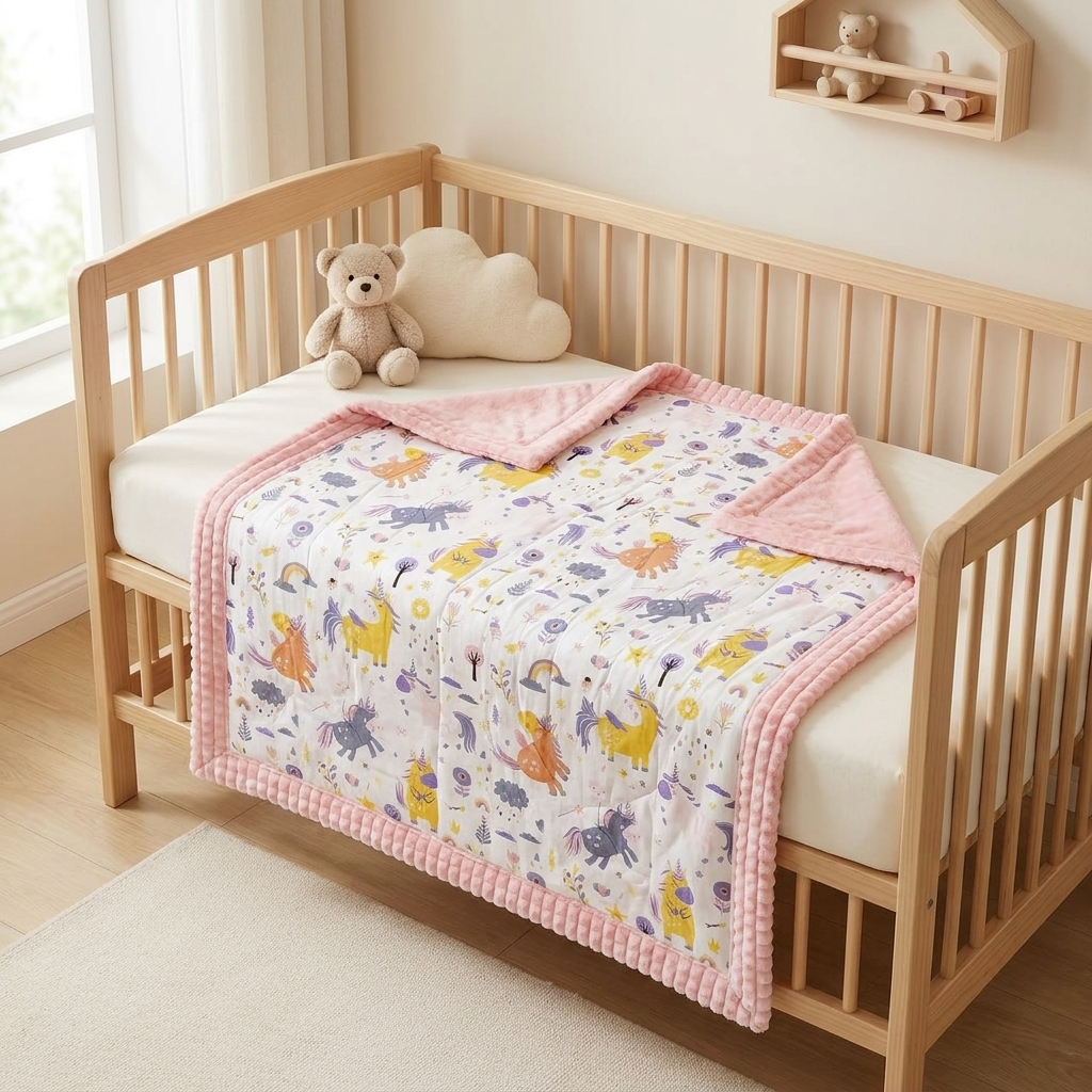 Dreamy Unicorn Plush Baby Blanket & Shawl