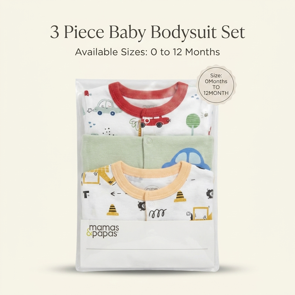 3-Piece Baby Vehicle Print Sleepsuit Set