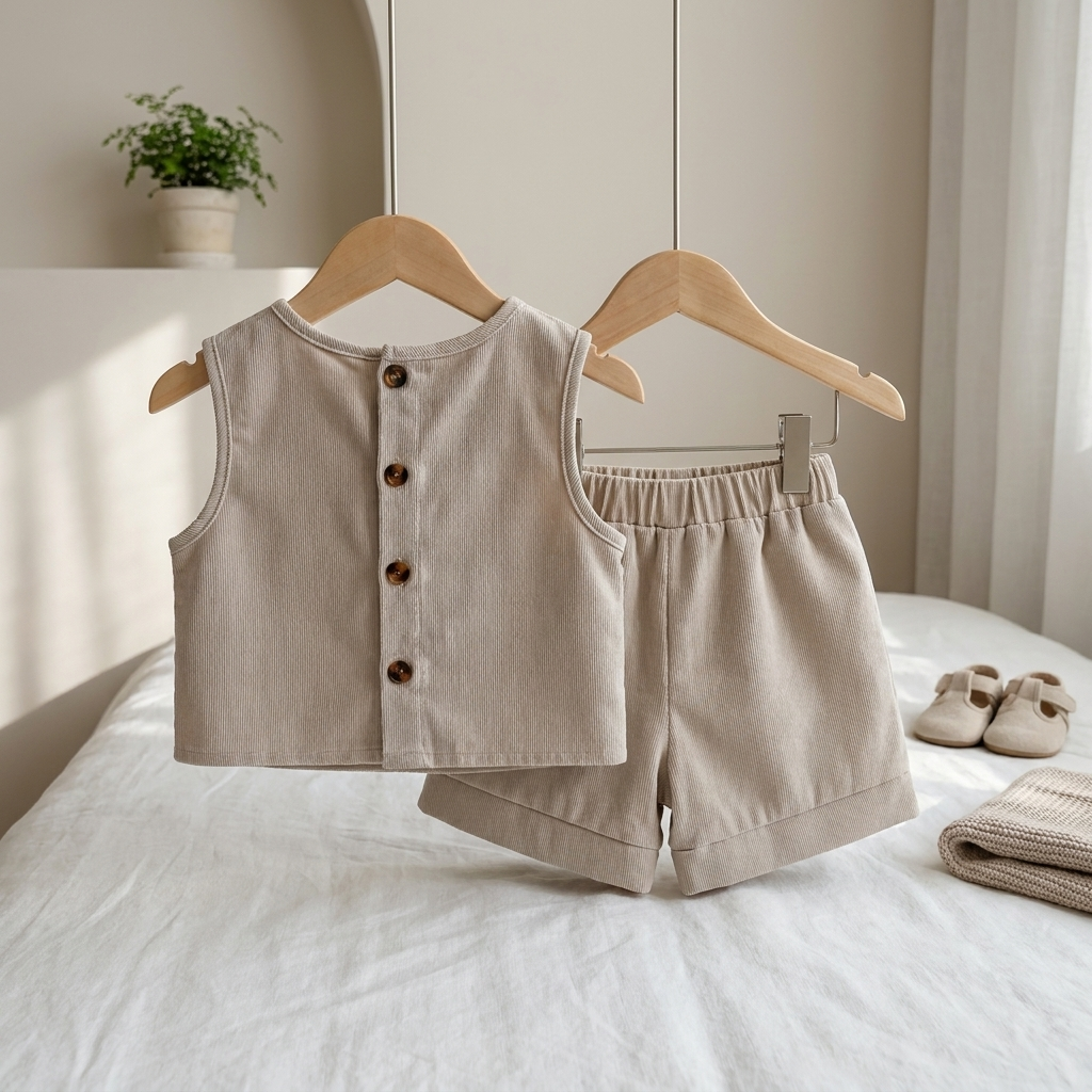 Minimal Linen Sleeveless Top & Shorts Set