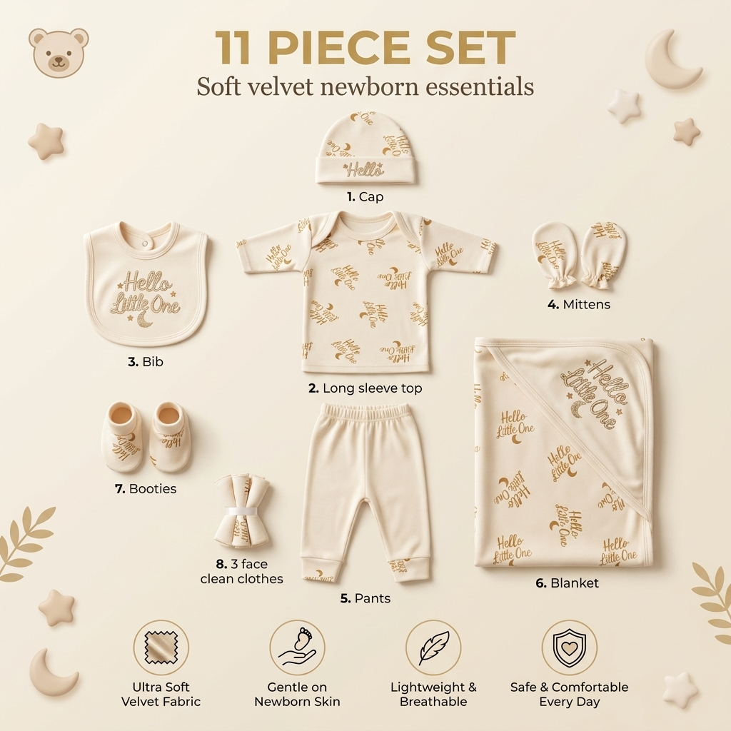 11 Piece Newborn Baby Gift Set – Hello Little One Collection