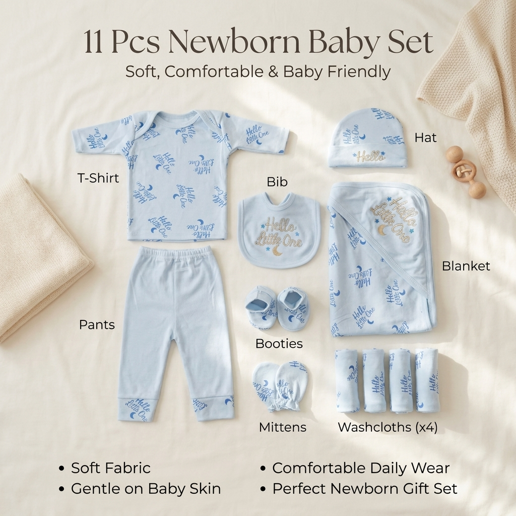 11 Piece Newborn Baby Gift Set – Hello Little One Collection