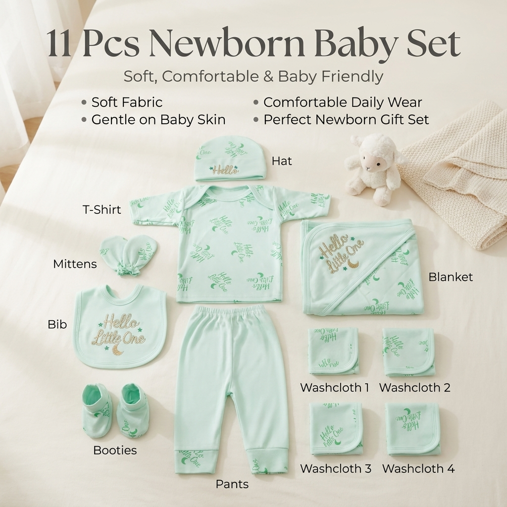 11 Piece Newborn Baby Gift Set – Hello Little One Collection