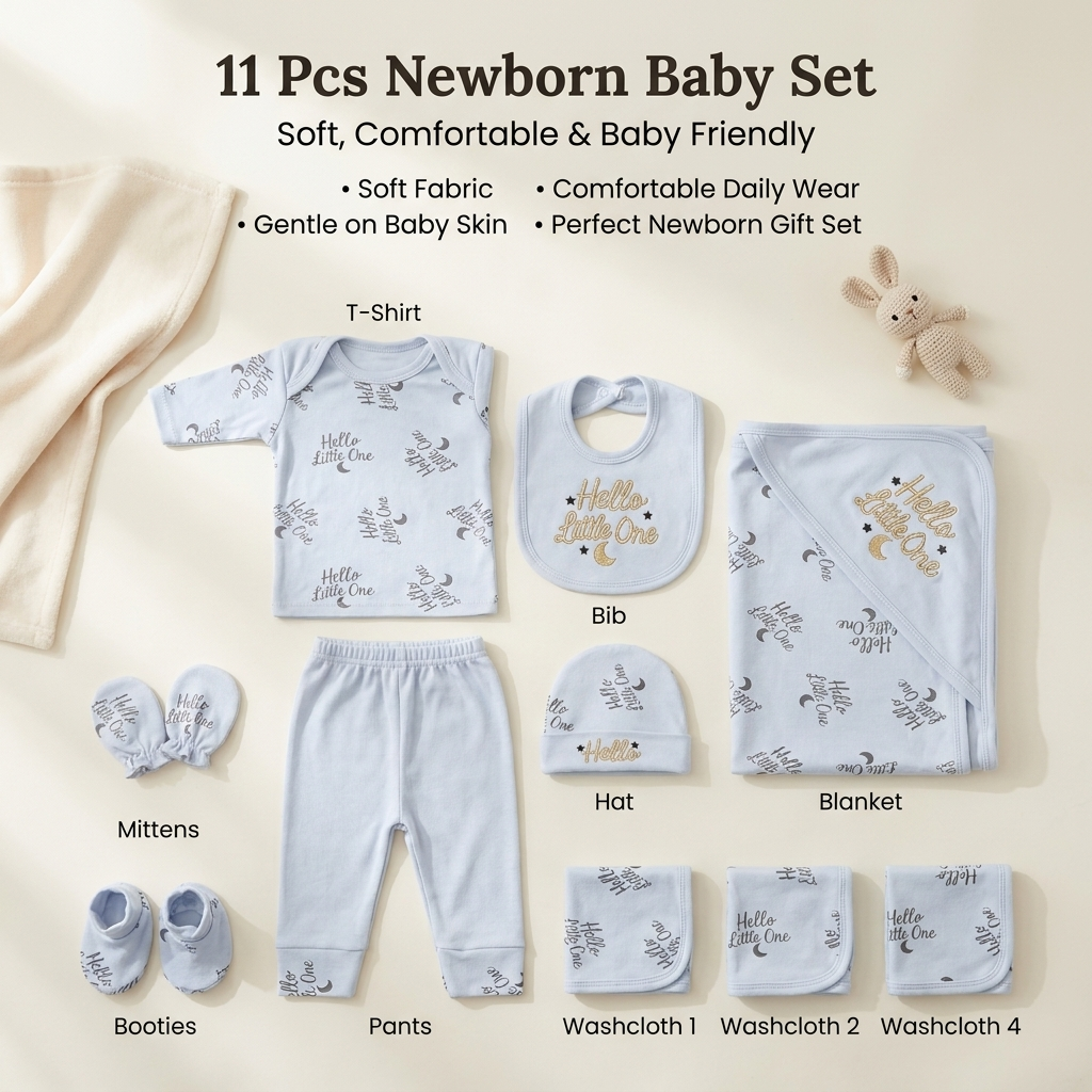 11 Piece Newborn Baby Gift Set – Hello Little One Collection