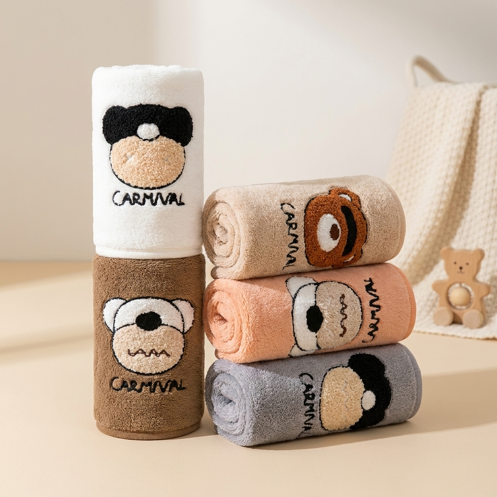 Ultra Soft Cartoon Baby Face Towel
