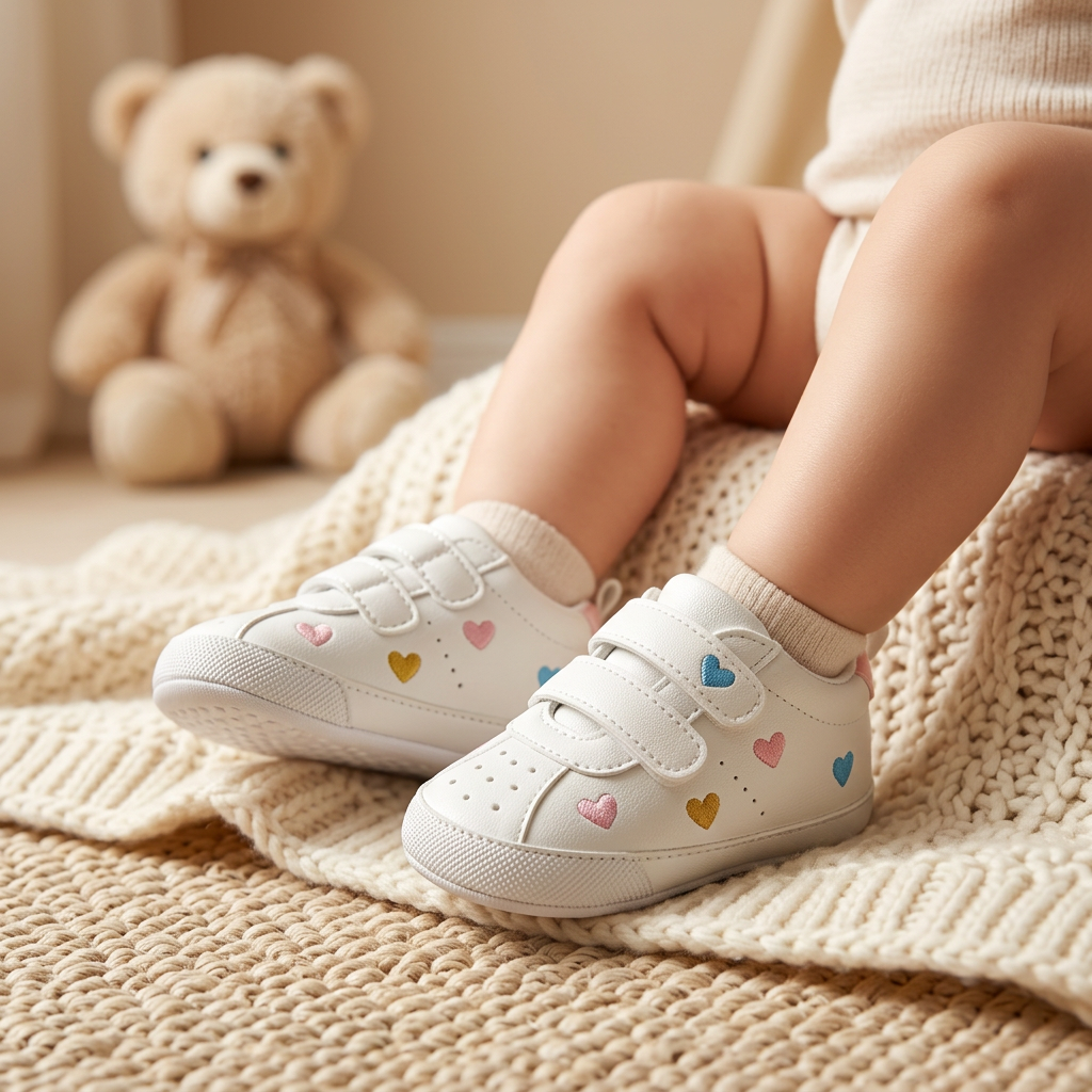 Baby Sweet Hearts Soft Sole Prewalker Sneakers