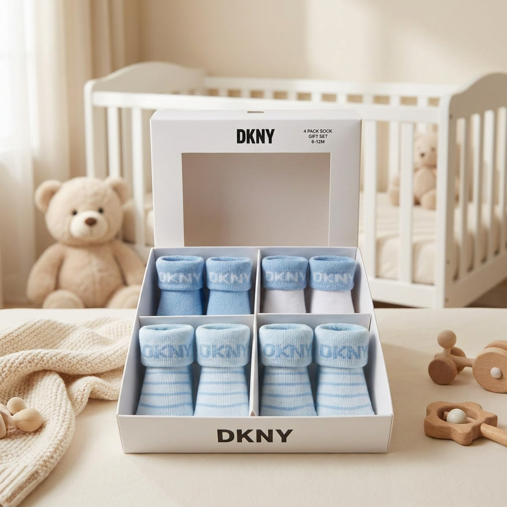 DKNY Baby 4-Pack Cotton Socks Gift Set