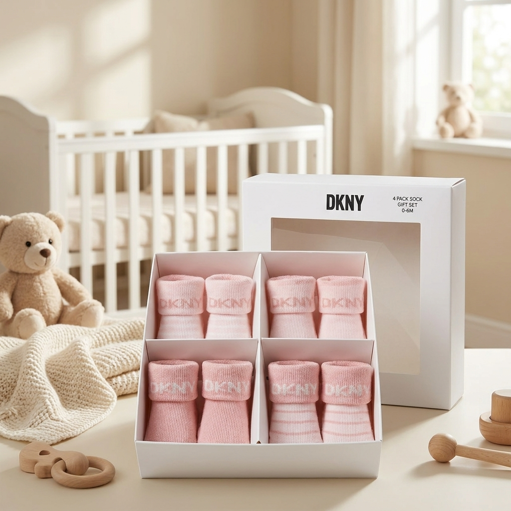 DKNY Baby 4-Pack Cotton Socks Gift Set