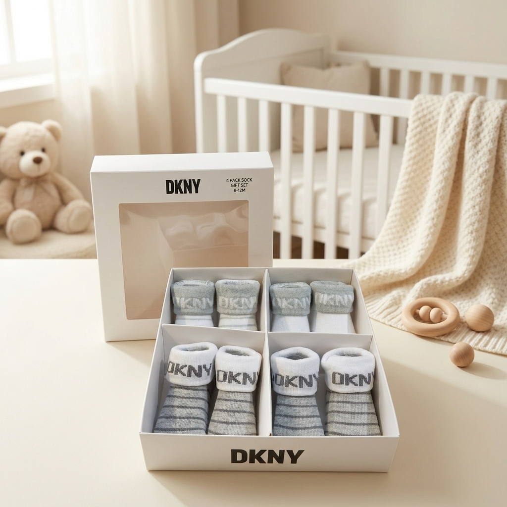 DKNY Baby 4-Pack Cotton Socks Gift Set
