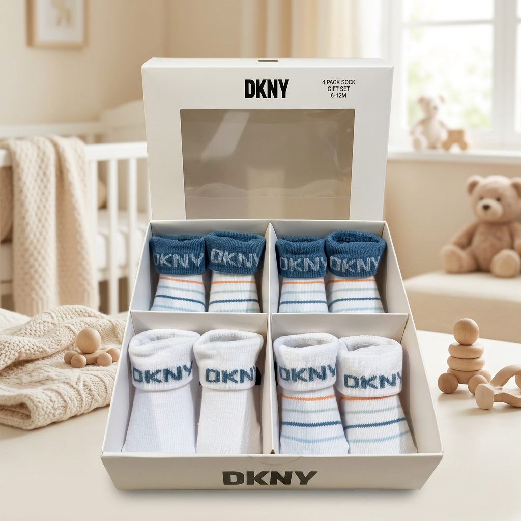 DKNY Baby 4-Pack Cotton Socks Gift Set