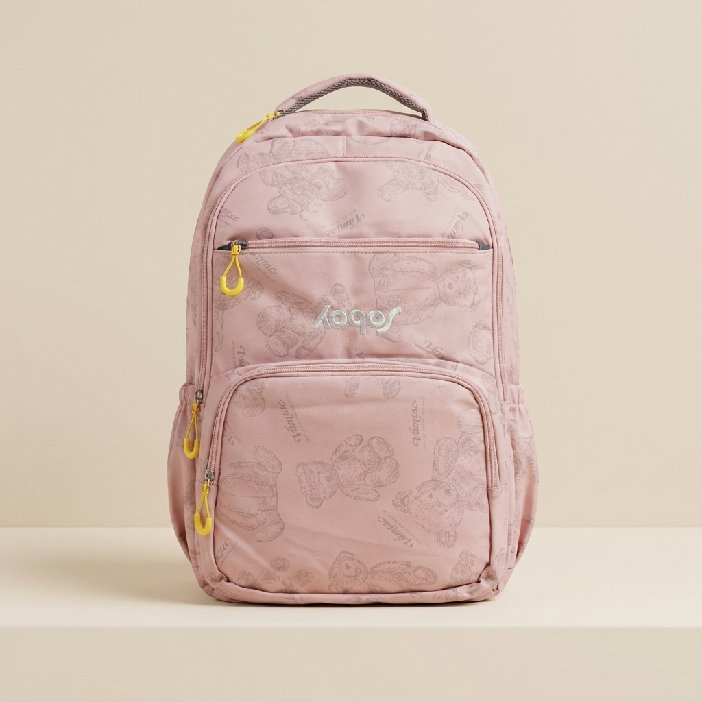 Aoqs Premium Teddy Print Kids Backpack