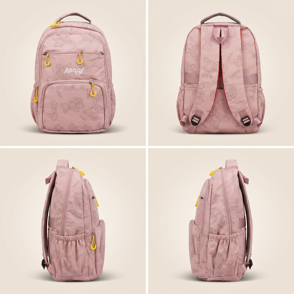 Aoqs Premium Teddy Print Kids Backpack