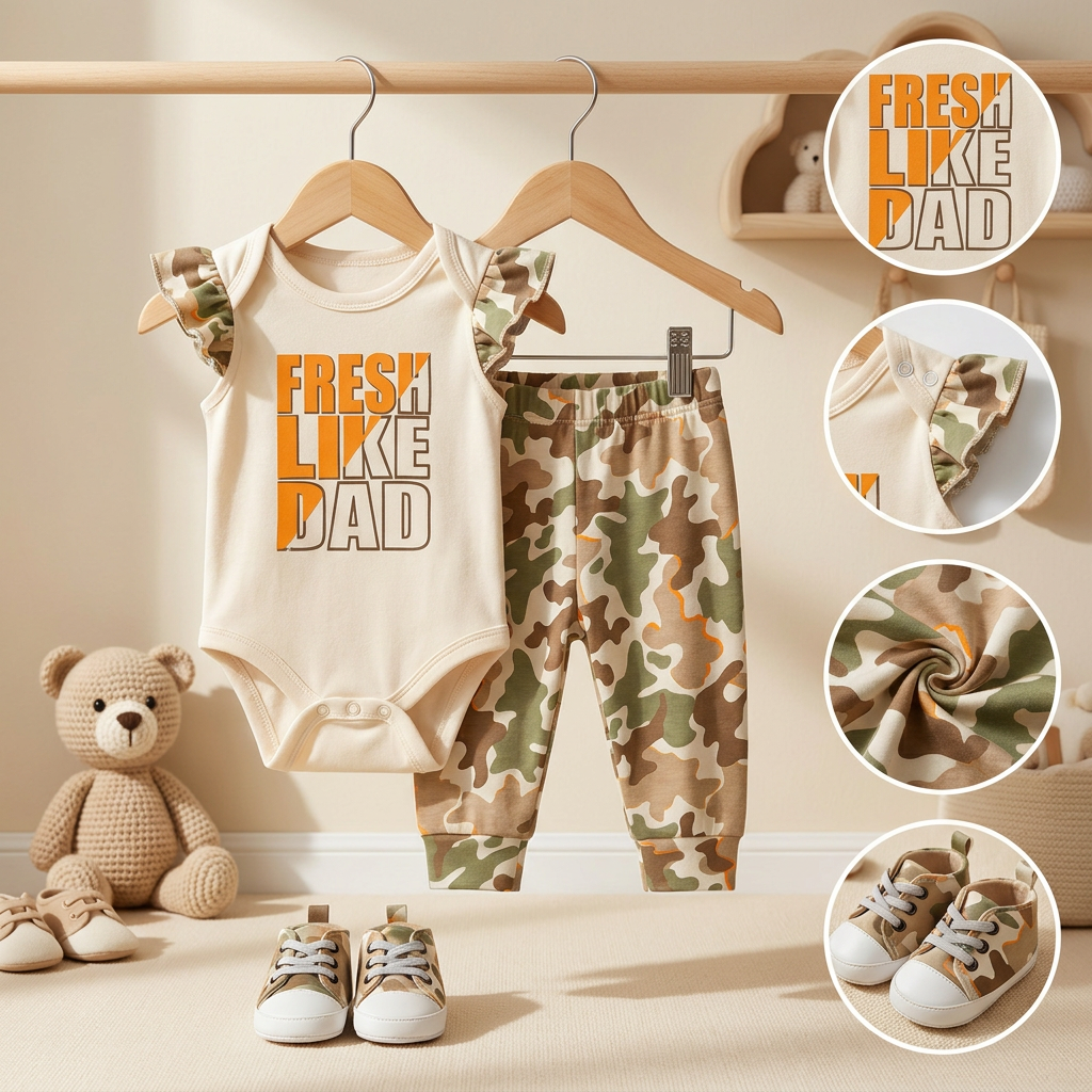 Baby Cotton Bodysuit & Leggings Set – 3 Designs