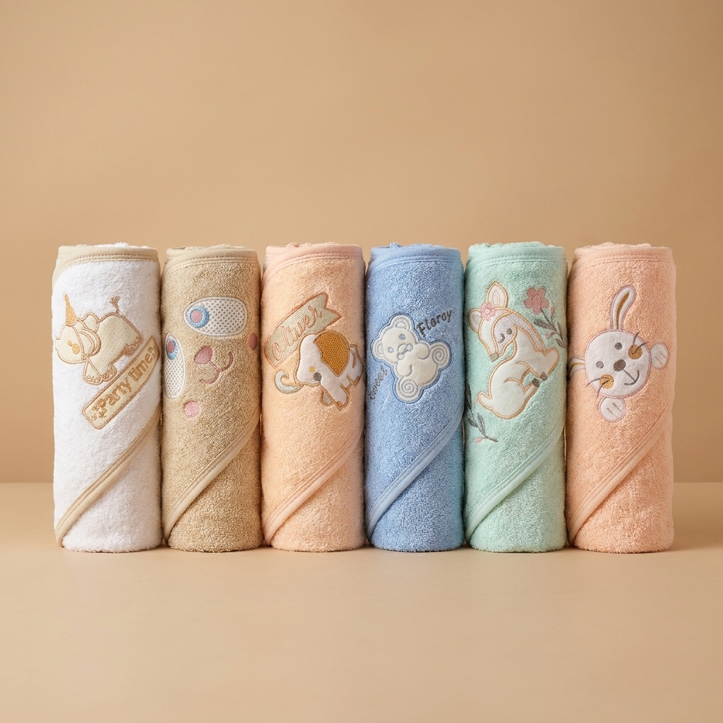 Baby Hooded Bath Towel | Soft Embroidered Cotton Towel