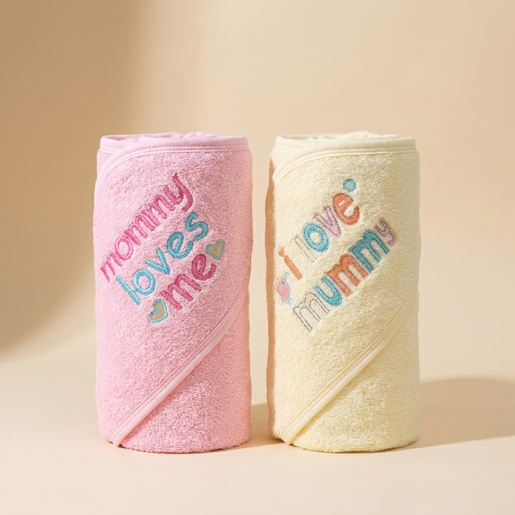 Baby Hooded Bath Towel | Soft Embroidered Cotton Towel