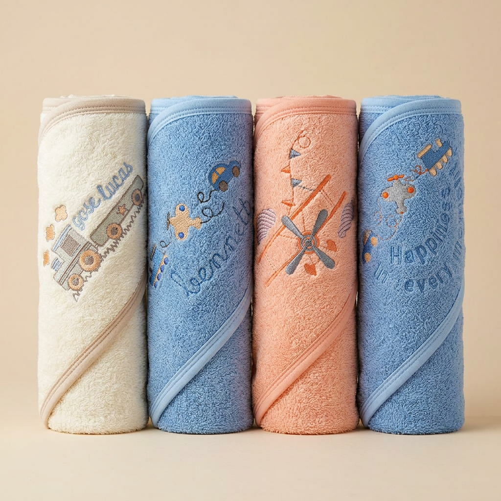 Baby Hooded Bath Towel | Soft Embroidered Cotton Towel