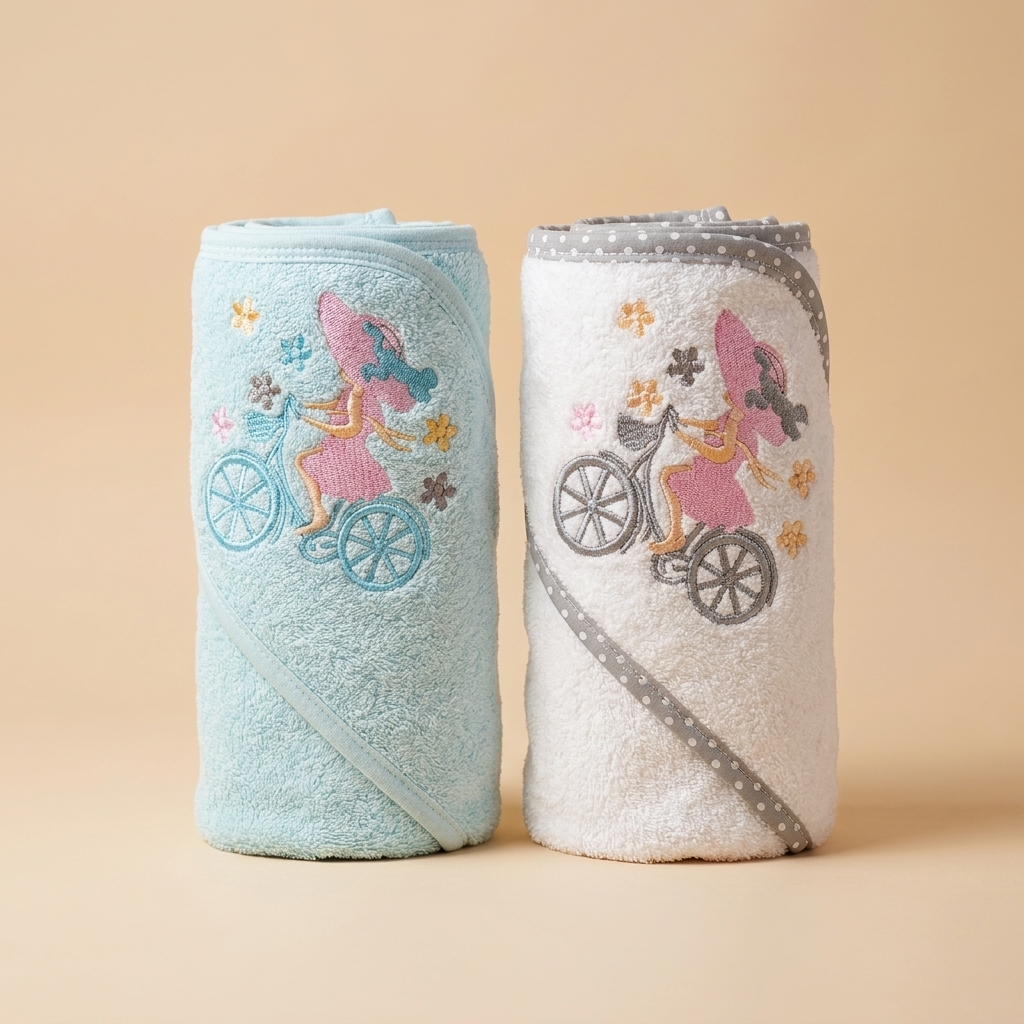 Baby Hooded Bath Towel | Soft Embroidered Cotton Towel