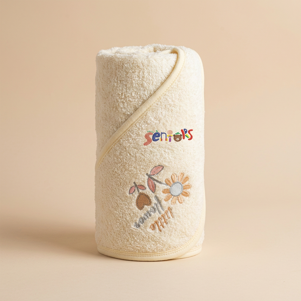 Baby Hooded Bath Towel | Soft Embroidered Cotton Towel