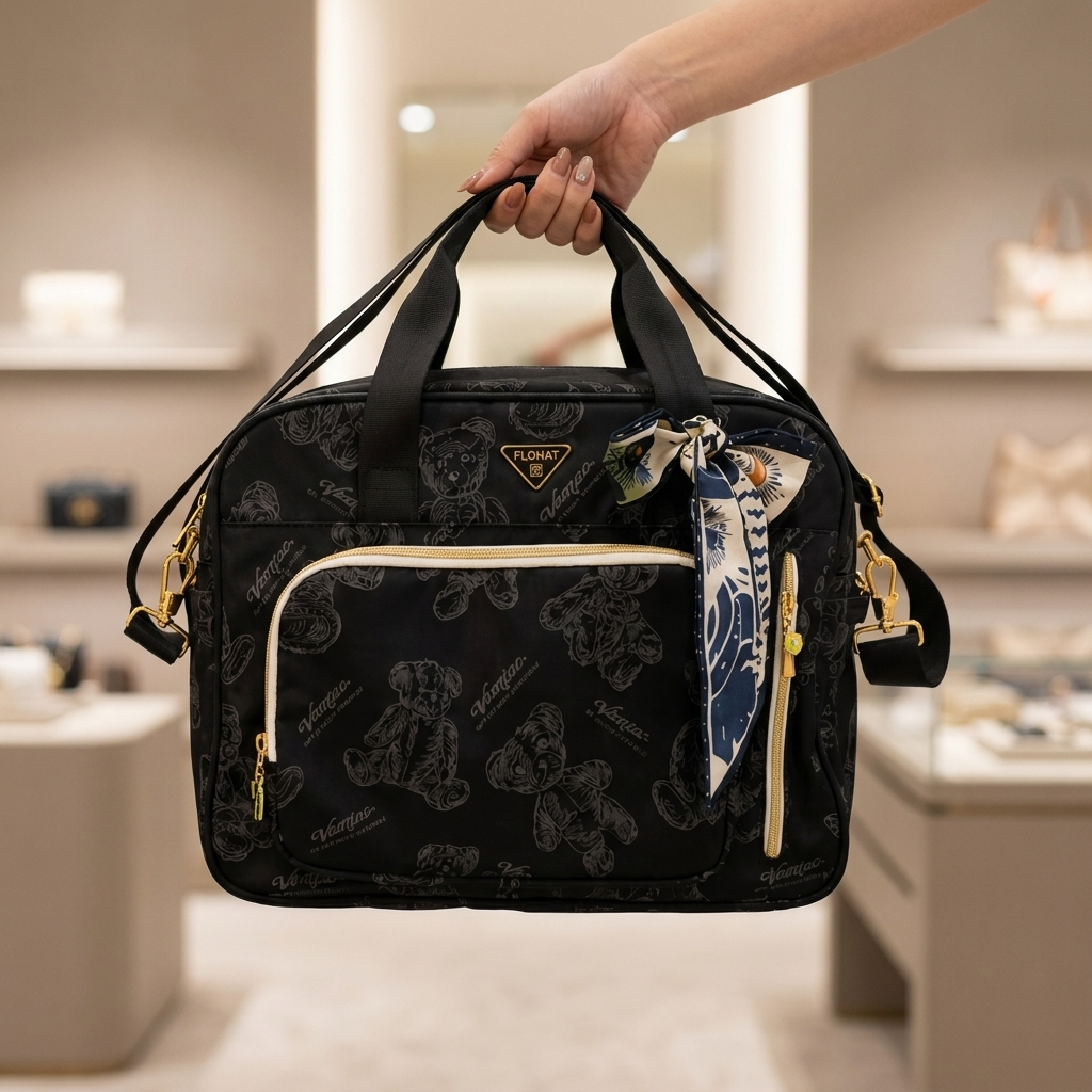 Premium Teddy Print Baby Diaper Bag