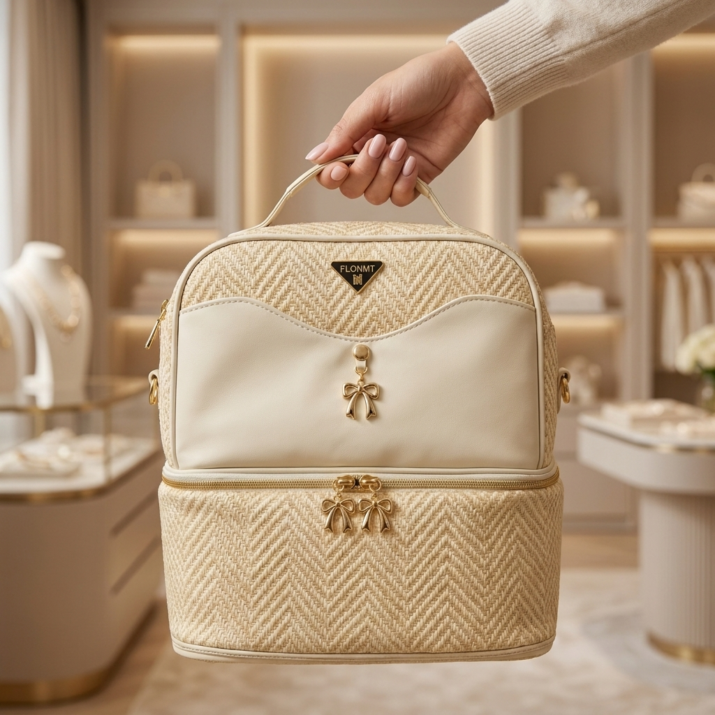 Luxury Herringbone Baby Diaper Bag