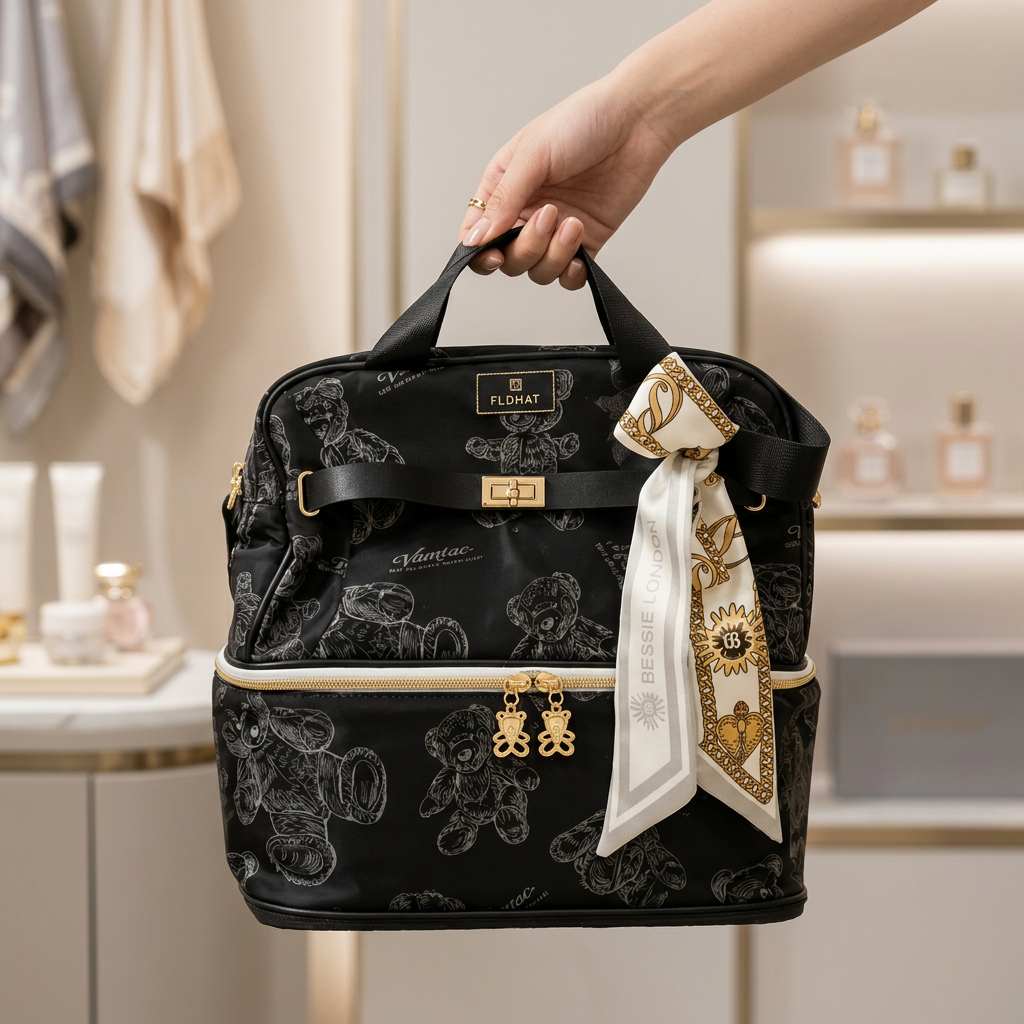 Premium Teddy Print Baby Diaper Backpack