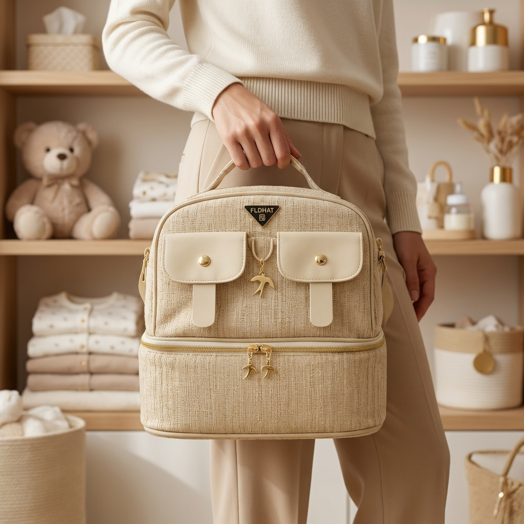 Luxury Linen Baby Diaper Backpack