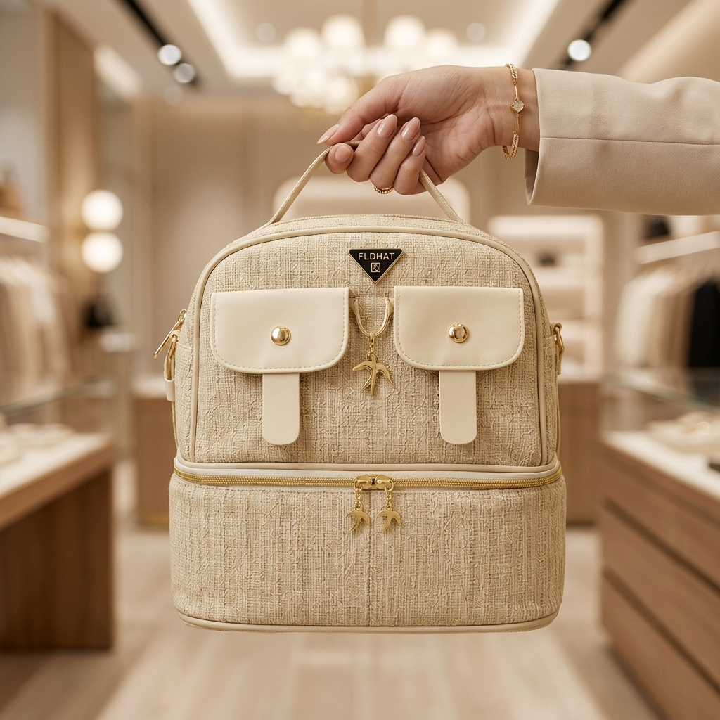 Luxury Linen Baby Diaper Backpack
