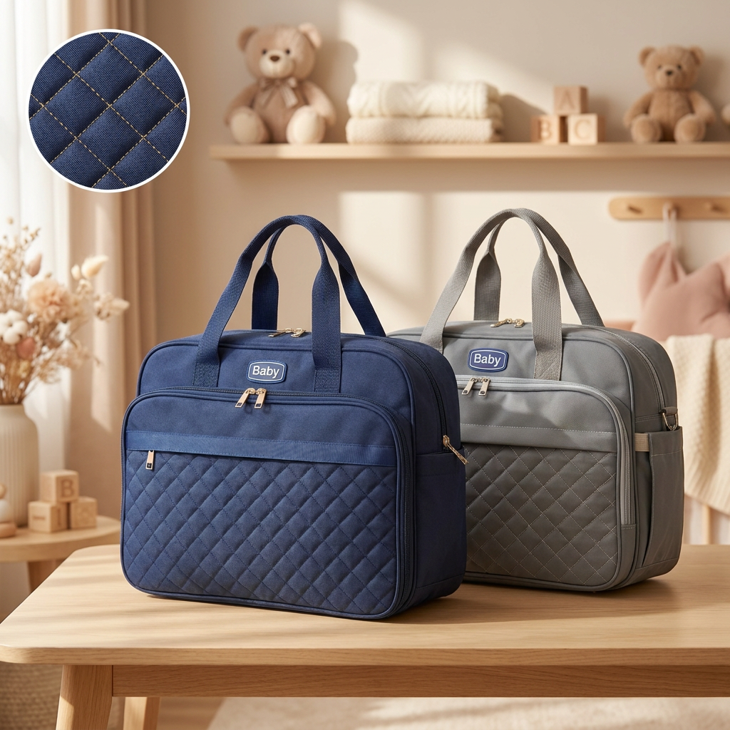 Premium Quilted Baby Diaper Bag