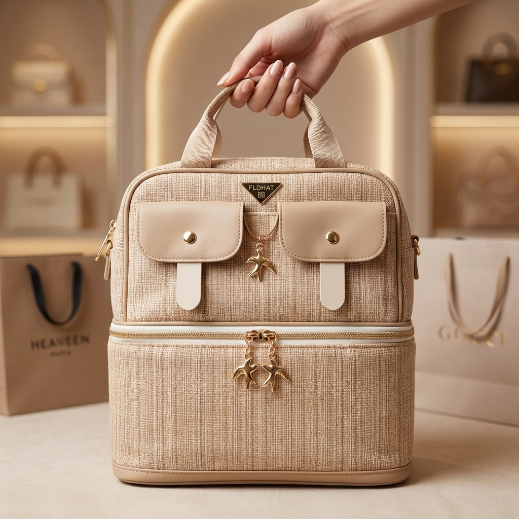 Luxury Linen Baby Diaper Backpack