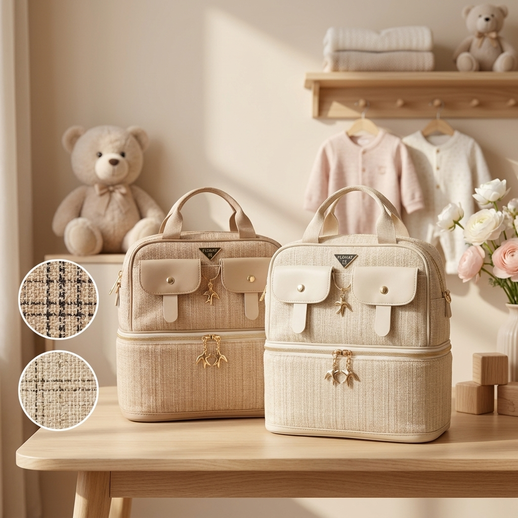 Luxury Linen Baby Diaper Backpack