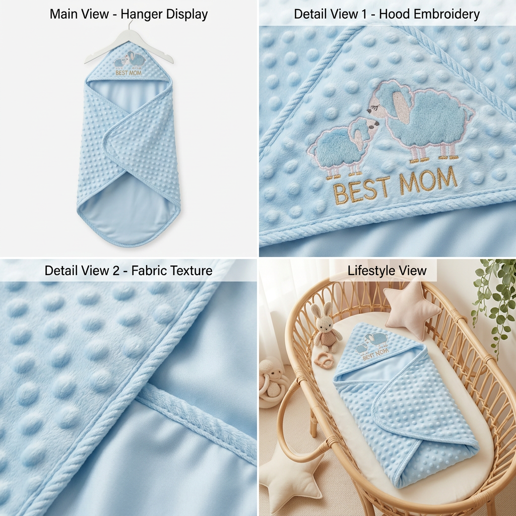 Best Mom Hooded Minky Swaddle Blanket