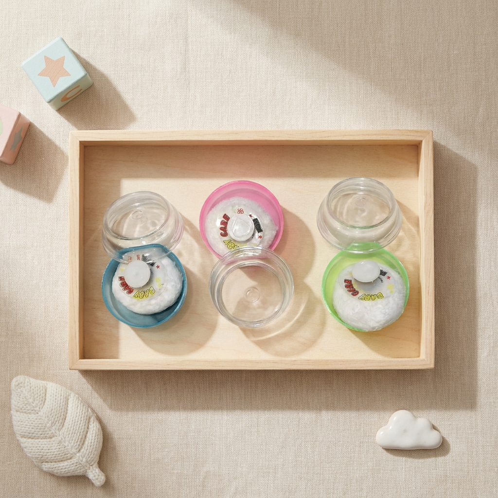 Baby Powder Puff Set with Storage Case