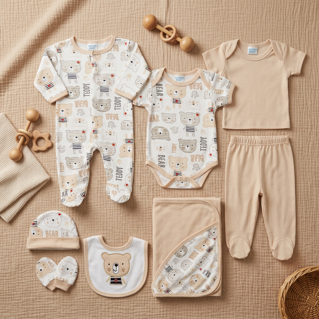 Premium 9-Piece Newborn Baby Starter Gift Set