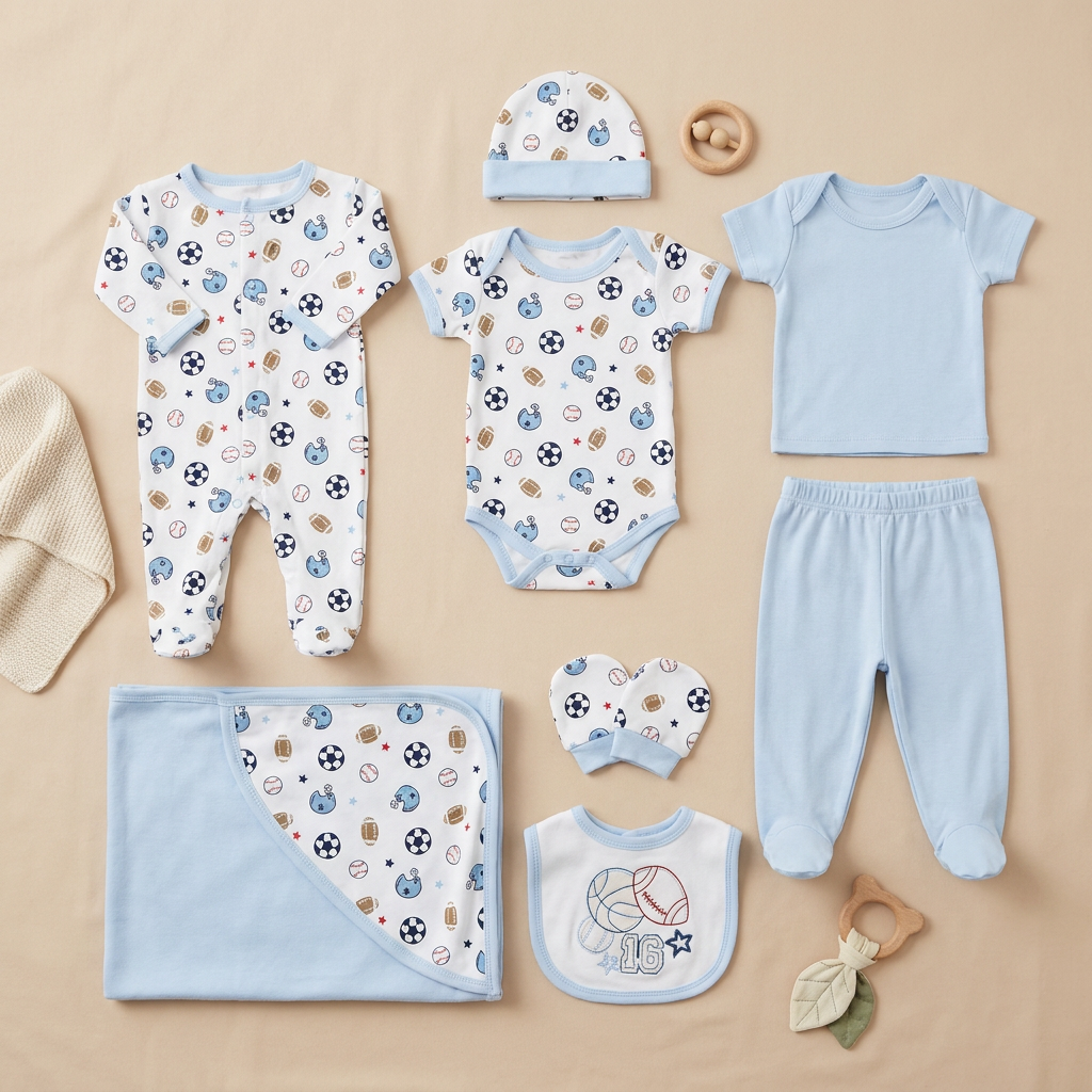 Premium 9-Piece Newborn Baby Starter Gift Set