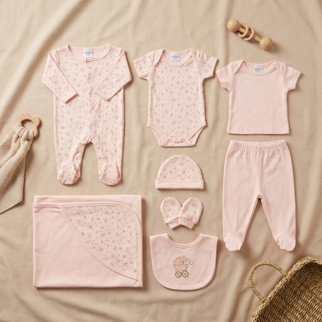 Premium 9-Piece Newborn Baby Starter Gift Set