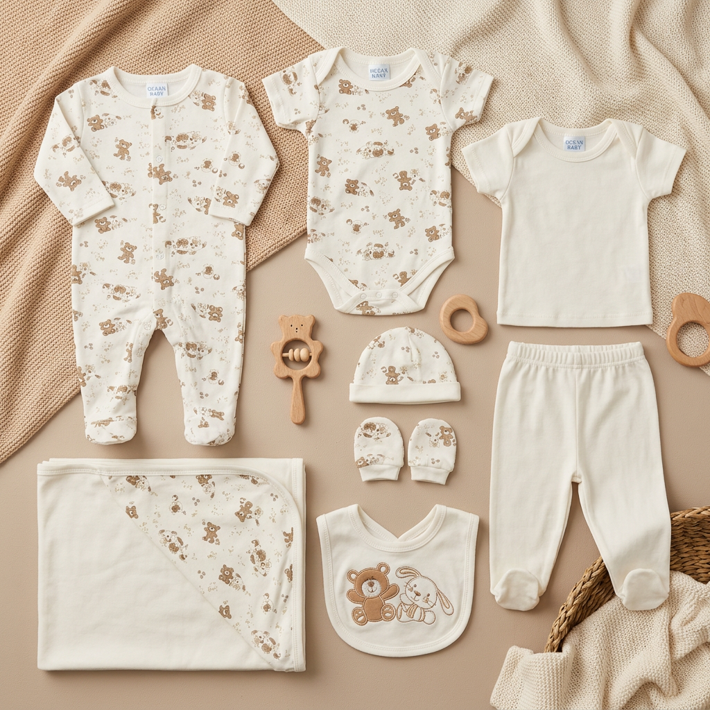Premium 9-Piece Newborn Baby Starter Gift Set