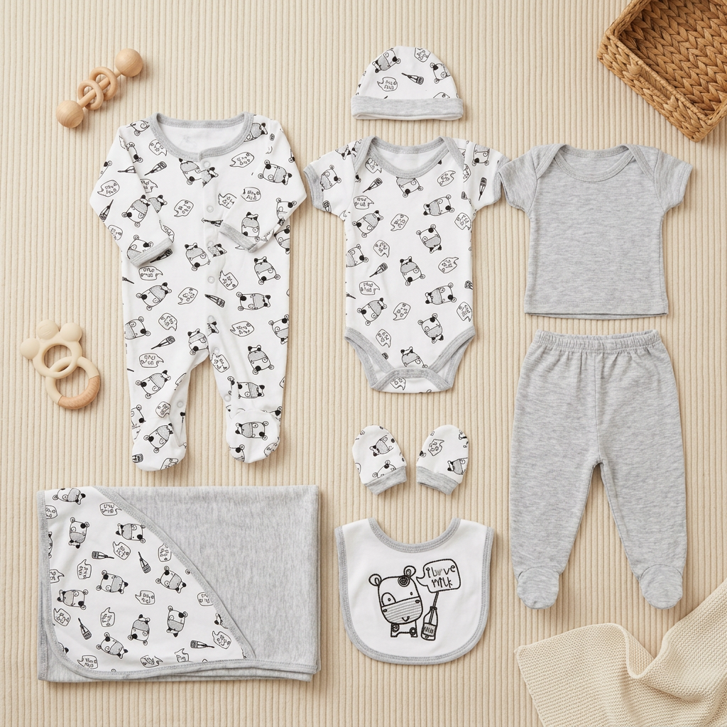 Premium 9-Piece Newborn Baby Starter Gift Set