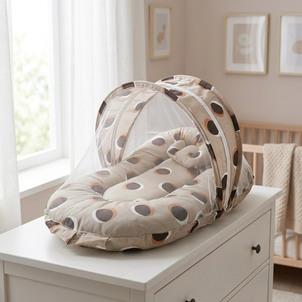 Baby Mosquito Zipper Net Carry Nest with Pillow – 5 Colors