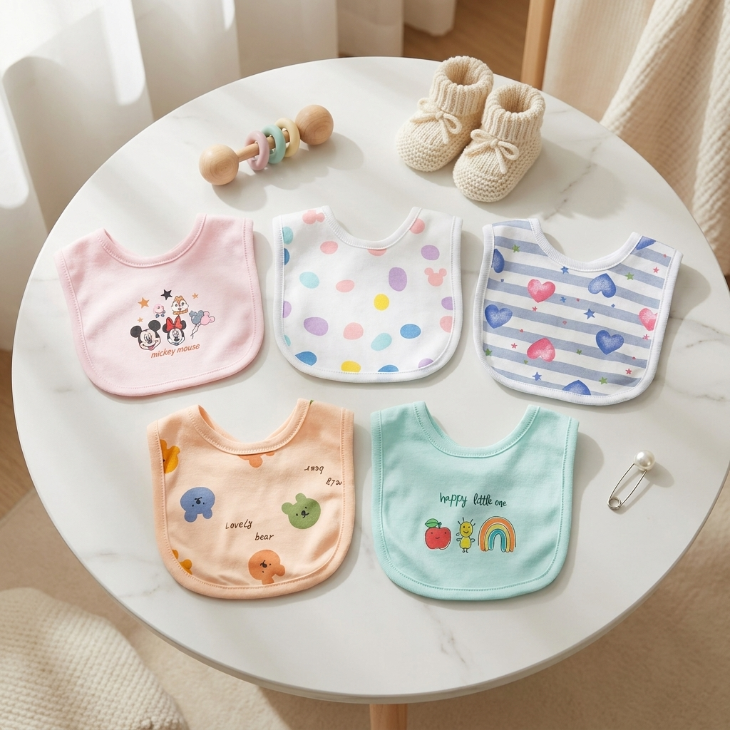 Baby Cotton Bib Set – 5 PCS