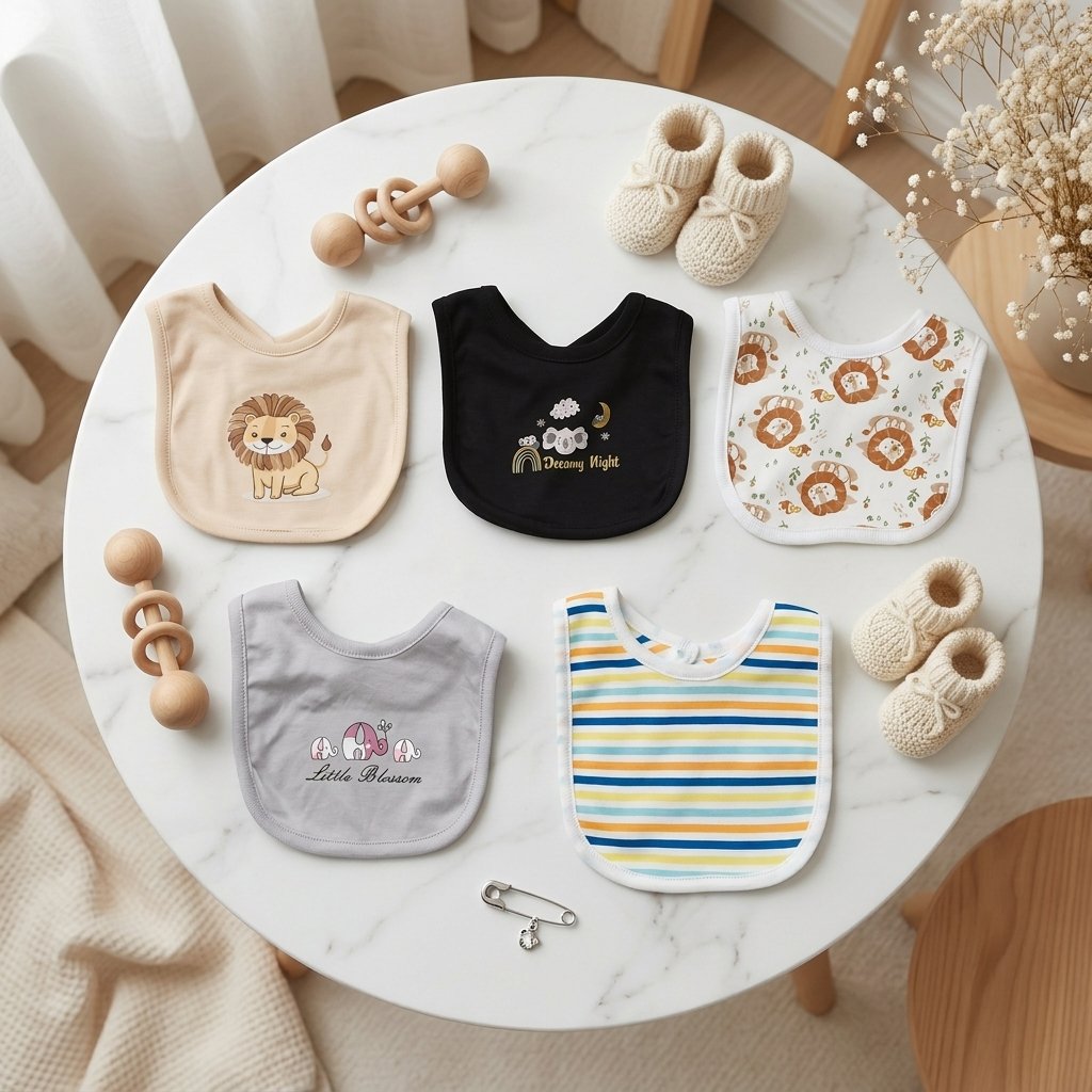 Baby Cotton Bib Set – 5 PCS