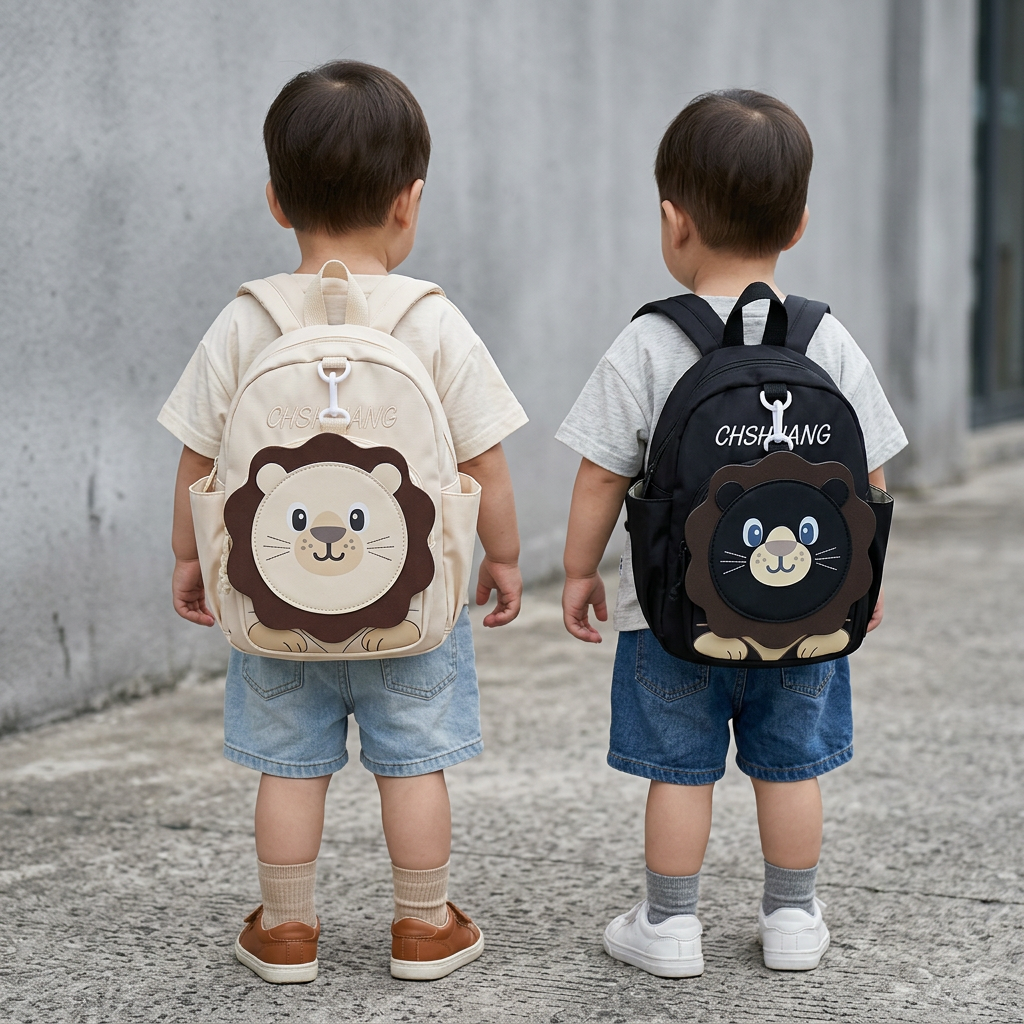 Kids Backpack with Detachable Mini Lion Pouch