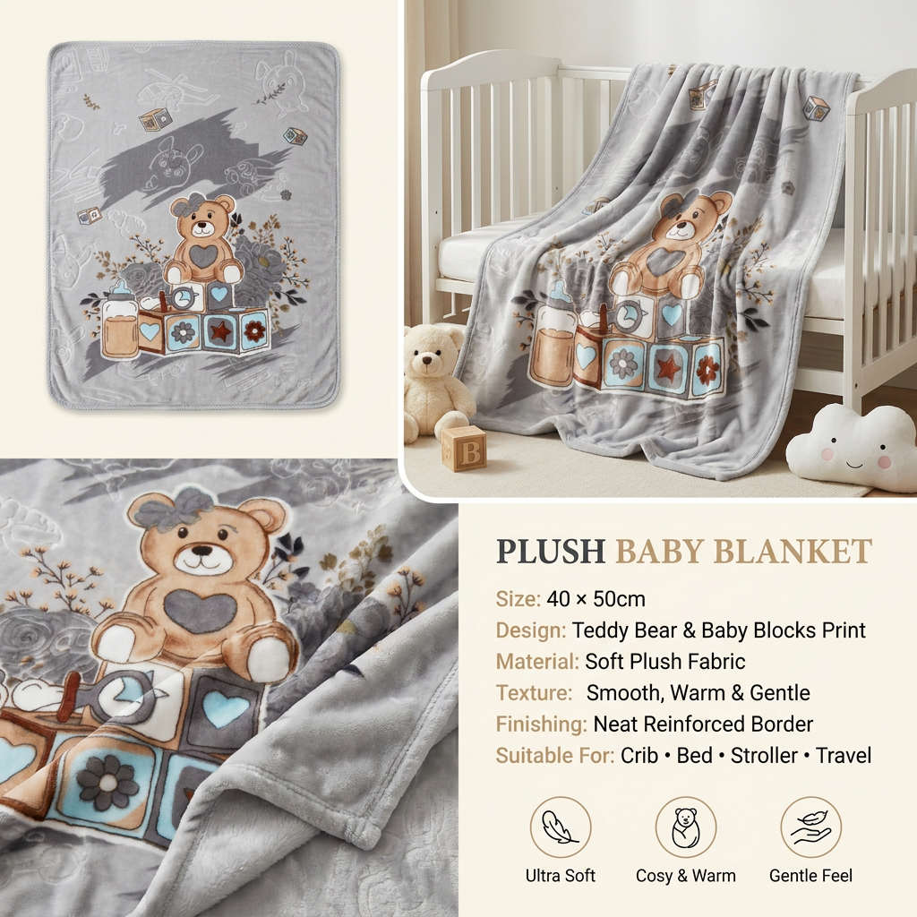 Plush Teddy Baby Blanket – 1-6 Years (2 Colors)