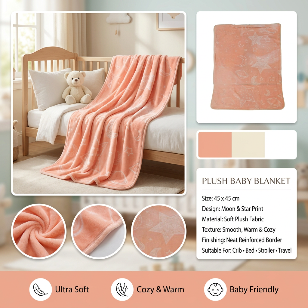 Plush Moon & Star Baby Blanket – 1-5 Years