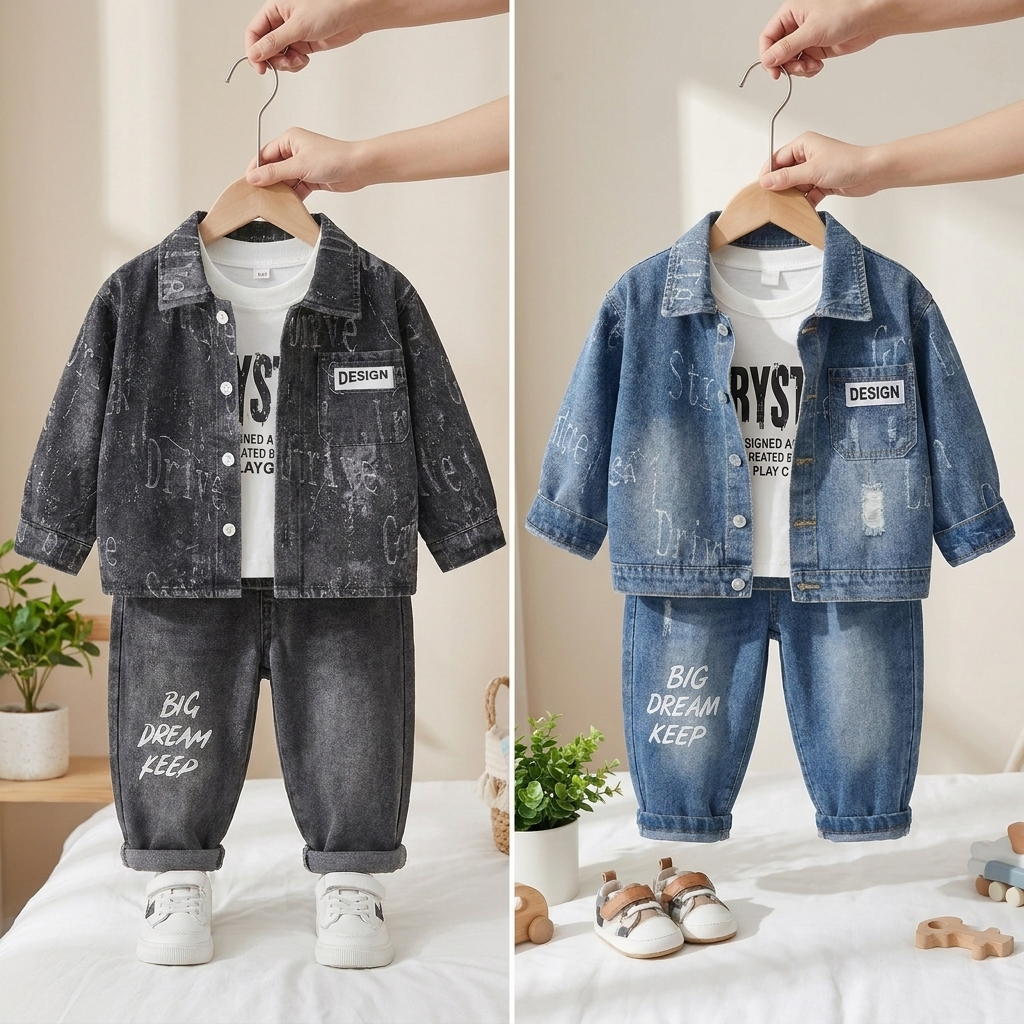 3-Piece Baby Boy Denim Jacket & Jeans Set  SEO Title