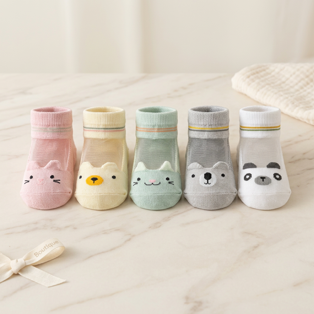 Baby Animal Net Socks – Pack of 5