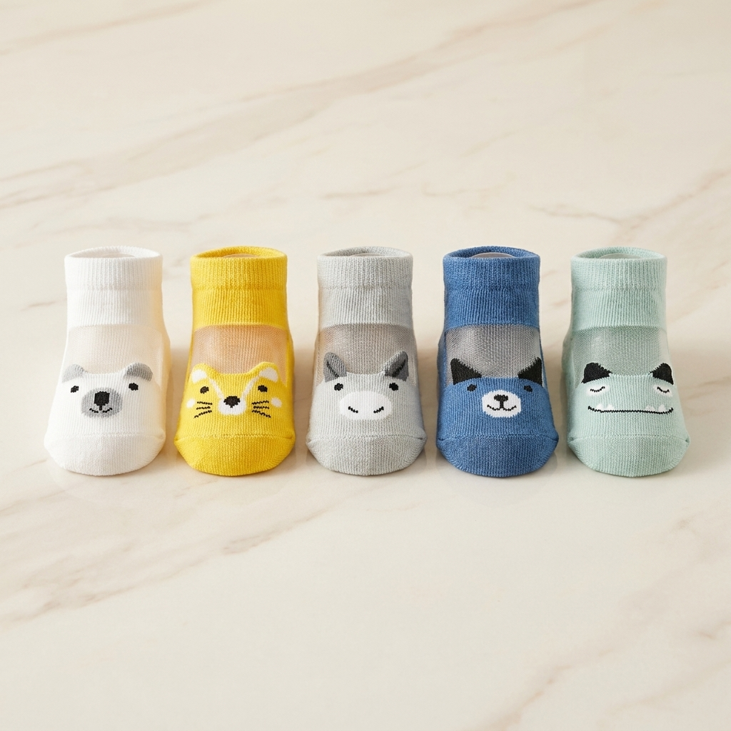 Baby Cartoon Net Socks – Pack of 5